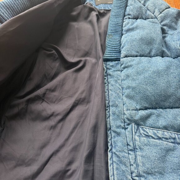 ZARA Man Indigo Denim Kimono Puffer Coat - Picture 9 of 12